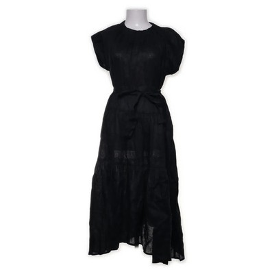 Greek Archaic Kori, Maxikleid, Größe: S, S24K-13041, Schwarz, Leinen, Damen #F56