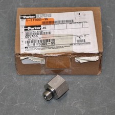 Parker Stainless Reducer Fitting 6-8 F5OG5-SS, 3/8" x 1/2" SAE ORB, 9/16" x 3/4"