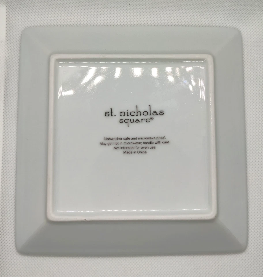 St Nicholas Square Pine Cone Pinecone Canape Appetizer Plates Set of 2 6" x 6" - Image 3 of 4