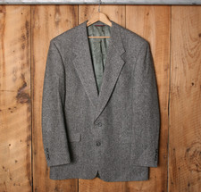 Vintage HART SCHAFFNER MARX Herringbone Tweed Virgin Wool Sport Coat Sz. 43L