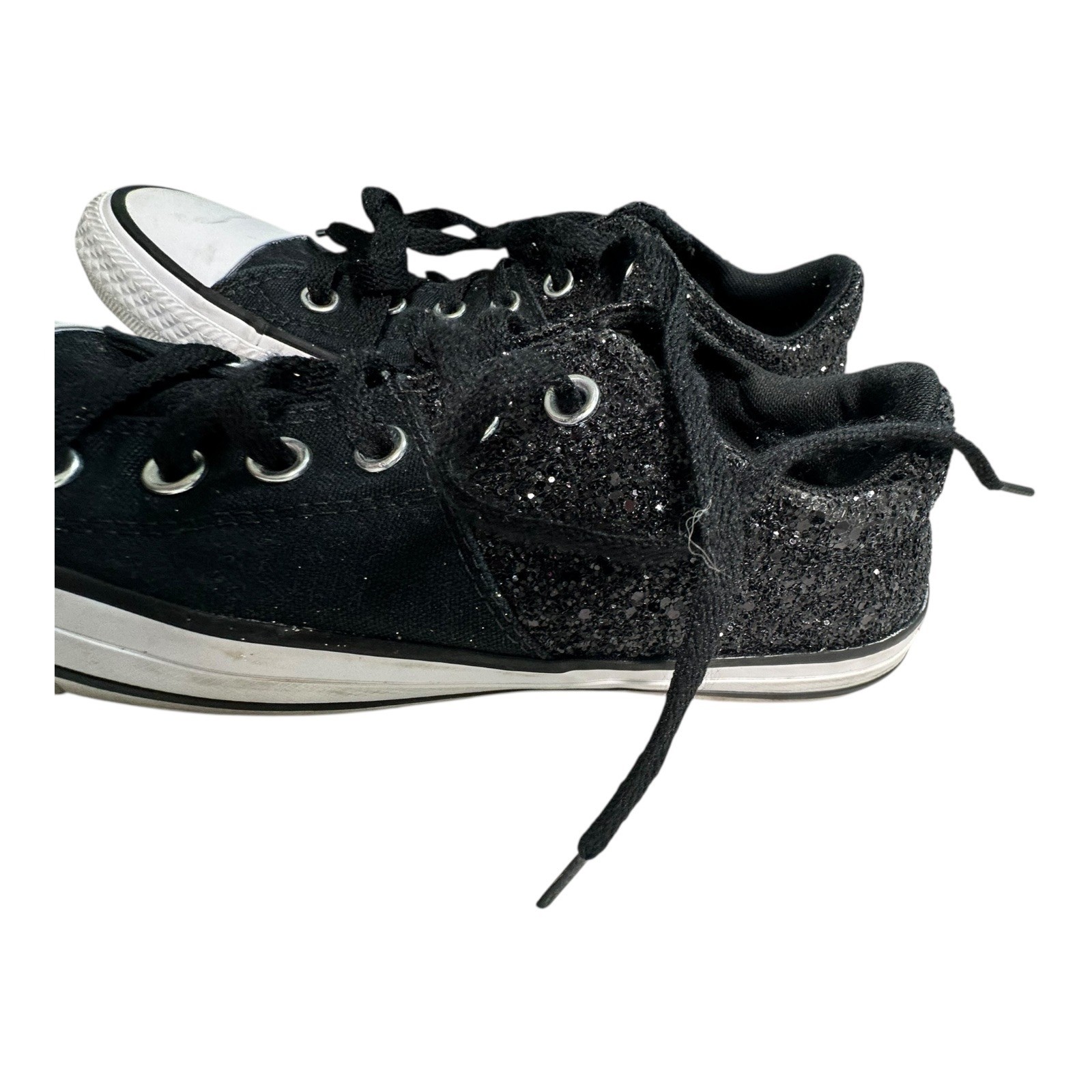 Converse Chuck Taylor All Star Low Top Glitter Black Sneakers Women US 7 thumbnail 11