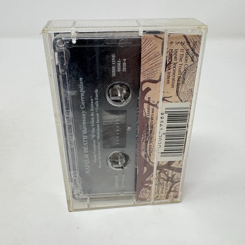 Napalm Death - Harmony Corruption 1990 Cassette Combat Earache 88561-2020-4 - Image 3 of 4