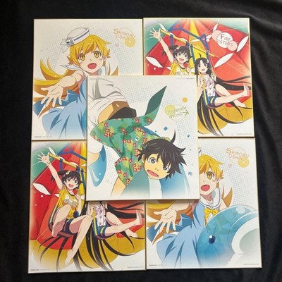 Monogatari Shikishi 5Piece Artboard Set, F Prize   Shinobu Oshino x2, Fire