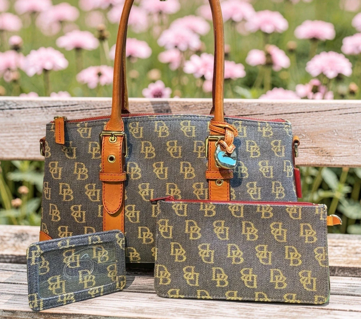 Dooney & Bourke Denim Exterior Satchel/Top Handle Bag Handbags