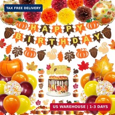 Fall Pumpkin Birthday Party Decorations, 97 Pcs Thanksgiving Autumn Party