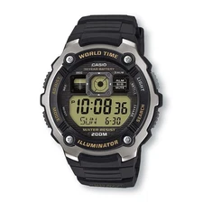 CASIO AE2000W-9A Illuminator World Time Silver & Black Digital Watch