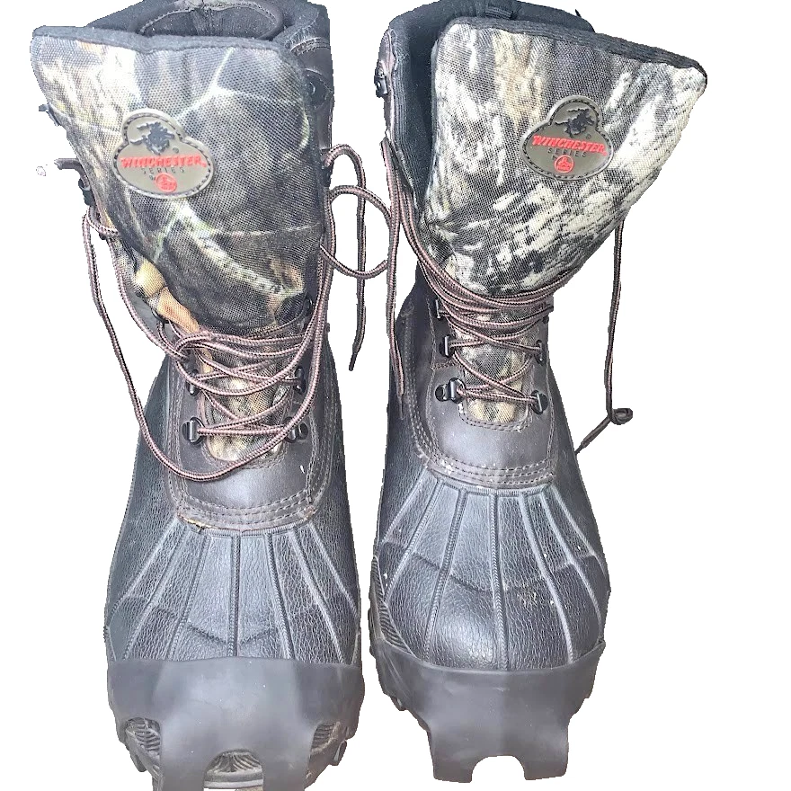 Winchester Realtree Camo Hunting Boots Mens Size 12 Thinsulate w/ Ice Spikes EUC - Image 2 of 4