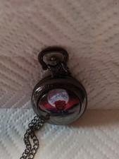 Vintage Style Rose Pocket Watch Necklace Pendant R3 