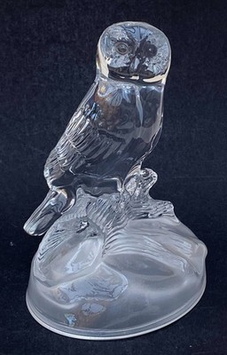 Cristal d'Arques Kristall Eule Figur Klarglas Vogel Briefbeschwerer Ornament