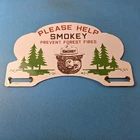 Vintage Smokey Bear Sign Topper - Forest Service Porcelain License Plate Topper
