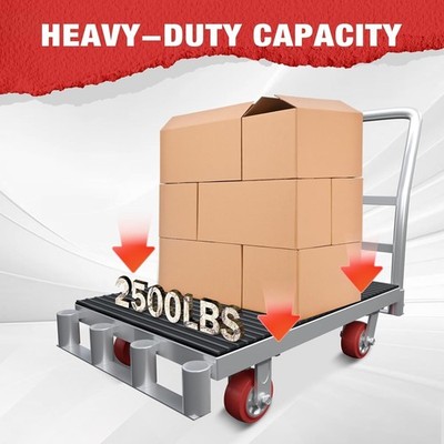 Heavy Duty Platform Cart 42x24 Folding Transport Trolley Rubber