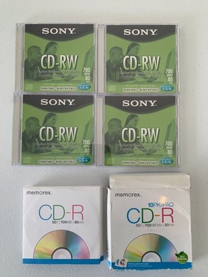 Sony CD-RW - 700/MB - 4 Rewritable Disc - Memorex CD-R - 10 Pack 700/MB - Unused