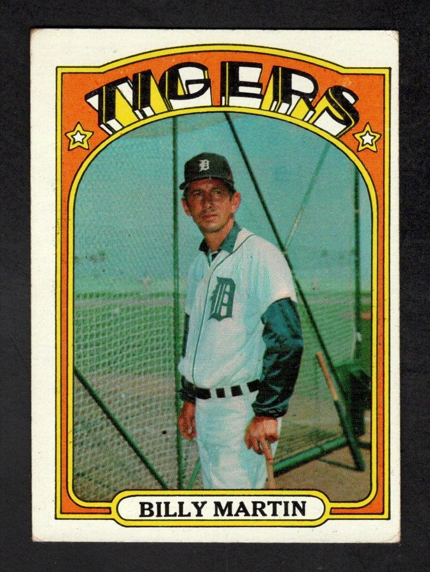 1972 Topps Baseball Card #33 Billy Martin Detroit Tigers Mgr VG af