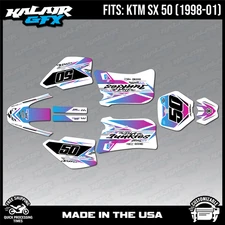 Graphics Kit for KTM 50SX SX-50 (1998-2001) Rugged Series - Magenta Shift