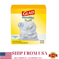 13 Gal. ForceFlex Tall Kitchen Drawstring Fragrance Free Trash Bags 110-Count 