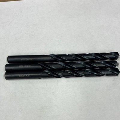 Three Hertel 3/8'' 135° HSS Jobber Drill Oxide Finish, 5'' OAL, SplitPoint84579259