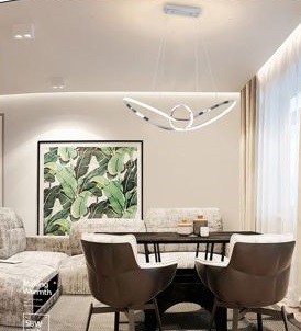 Lampadario Sospensione LED 38W Argento 4000K | Design Moderno