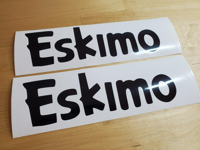 eskimo auger Decals Stickers ice fishing (2) 8'' Gloss black fast USA