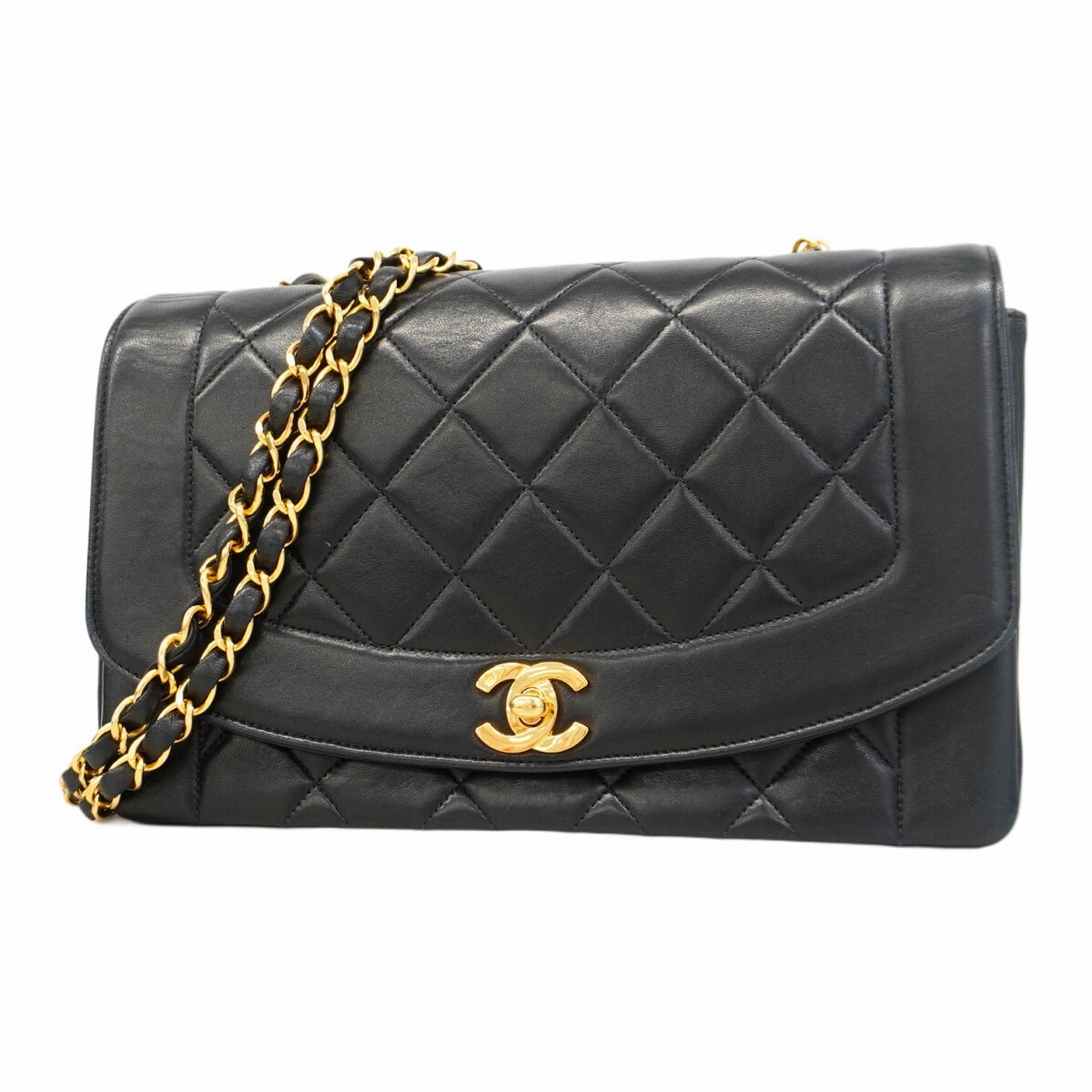Chanel Diana Lambskin Matelasse Chain Shoulder Bag 531070