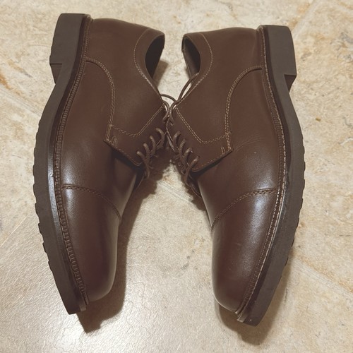 NEW Apex Brown Leather Men's Cap Toe Oxfords Size 9.5W Excellent - Picture 8 of 15