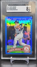 2011 Topps Chrome Yadier Molina Blue Refractor /99 St.Louis Cardinals SGC 8