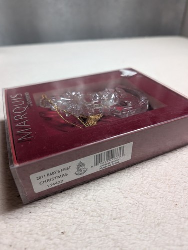 Marquis by Waterford 2011 Baby's First Christmas Glass Ornament in Box T17 - Foto 9 di 10