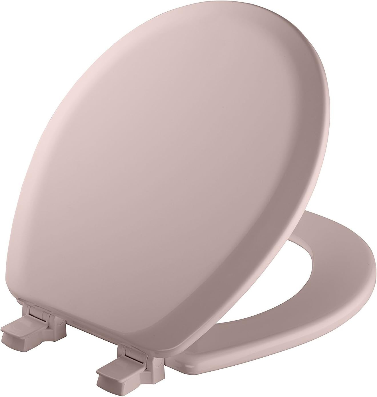 Mayfair Cameron Pink Toilet Seat, Non Slip Heavy Duty Wood, 
