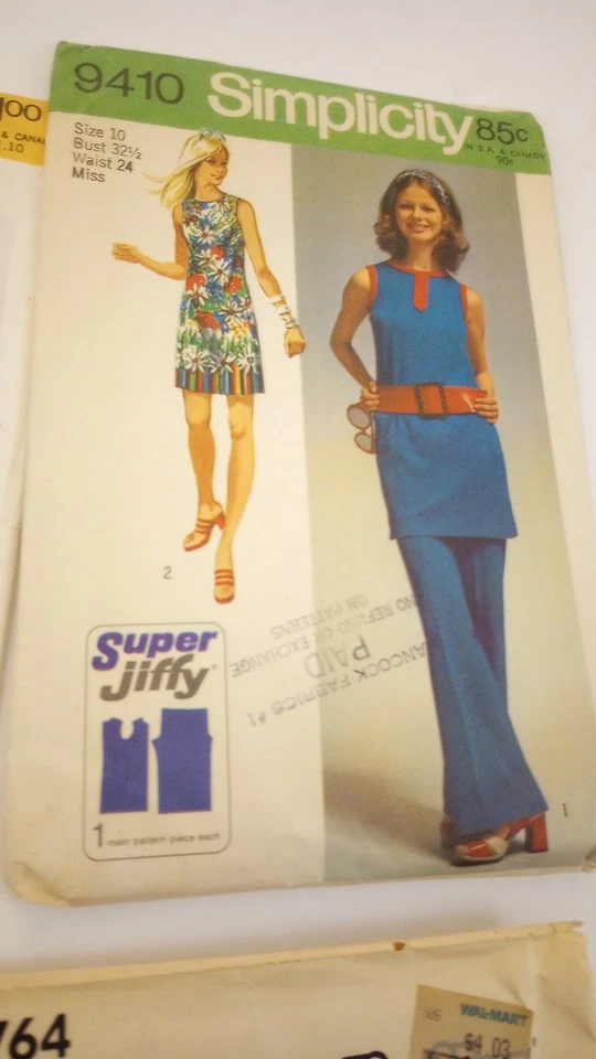 Sewing Patterns Lot Simplicity Vogue 60's, 70's,80's Vintage Fashion For Women - Image 2 of 4