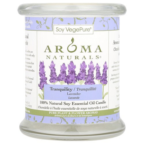 Soy VegePure®, 100% Natural Soy Essential Oil Candle, Tranquility, Lavender, 8.8