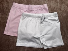 2 Pairs Children  s Place Kids Size Medium 7/8 White Pink Cotton Blend Shorts NWT