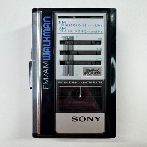 Sony Walkman WM-F43 AM/FM Cassette Player *New Belts* *Cleaned* *Works* w/ BELT