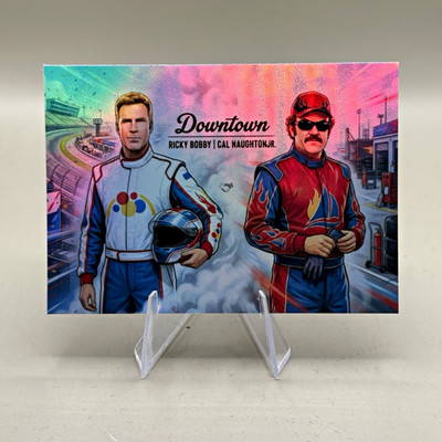 Pop Art Drawing Prints Lot: Ricky Bobby & Cal Naughton Jr. Racing Card
