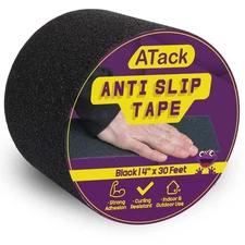 Atack Anti Slip Tape, Black, 4 X 30 Feet, Safety Track Tape Pet-safe, Hypo-aller