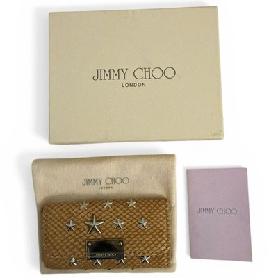 Jimmy Choo Star Studded Snakeskin Embossed Key Holder w/ Dustbag & Box (NEW)