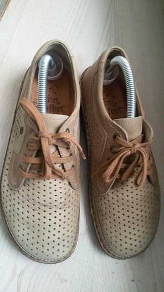 Men Finn Comfort Heels Beige Leather 41