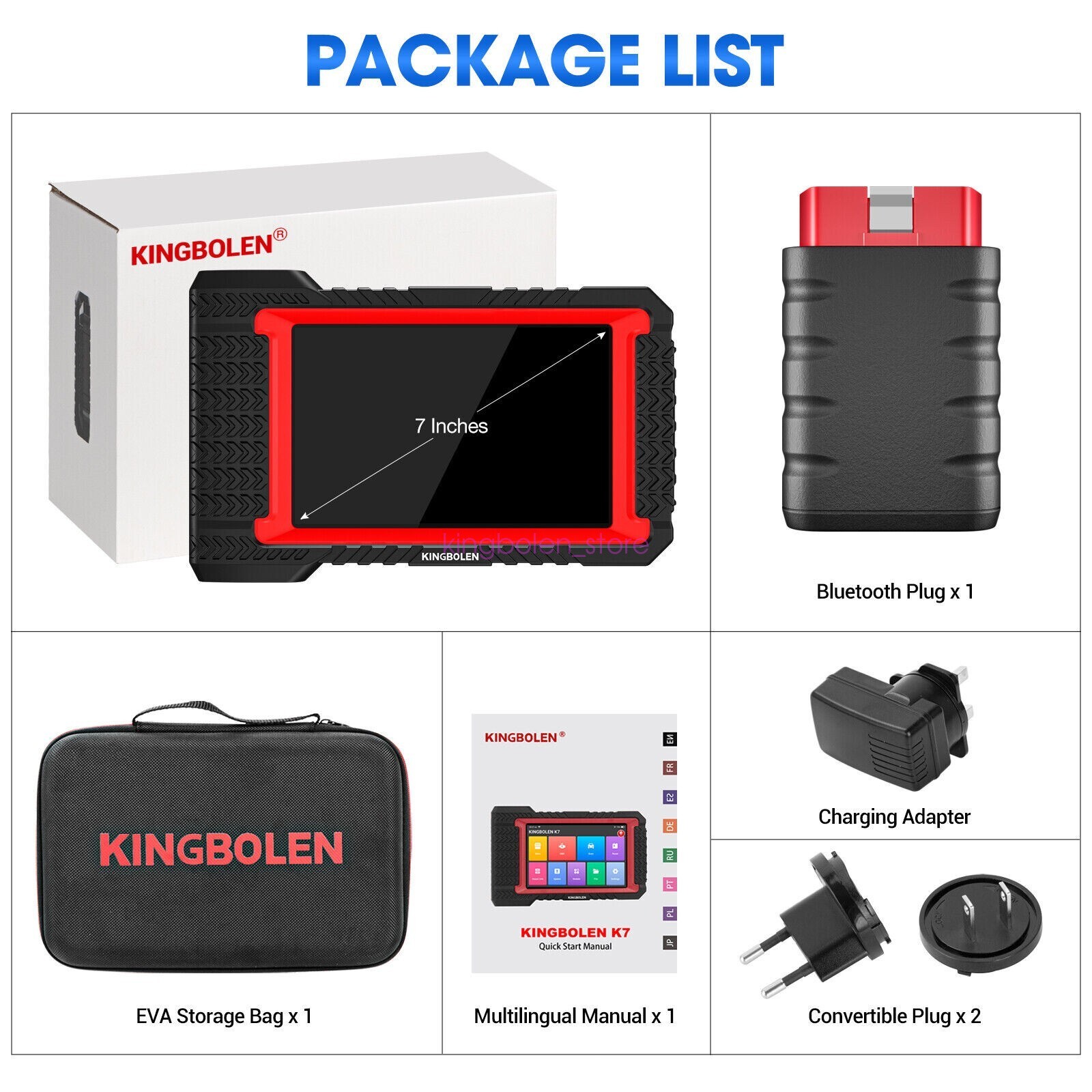 KINGBOLEN K7 Elite OBD2 Scanner All System Car Diagnostic ECU Key Coding CANFD