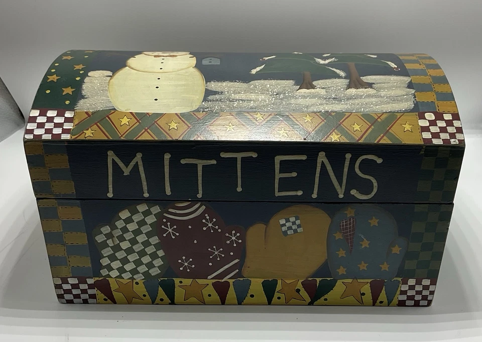 Christmas  Decorative Home Or Office Wood Storage Box - Image 2 of 4