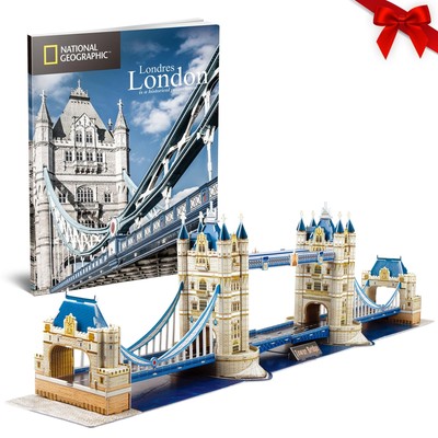 CubicFun 3D Puzzle UK Tower Bridge Architecture Model Kit with Booklet for Ad...