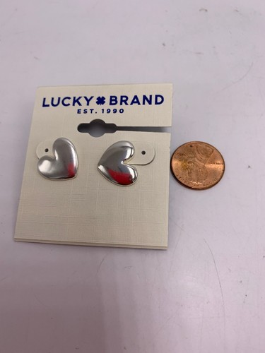 $35 Lucky Brand silver tone heart earrings C1 - 第 4/4 張圖片