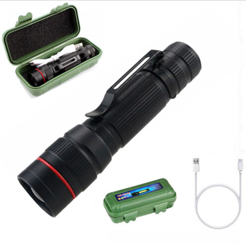 Portable COB LED USB Rechargeable 3 Modes Zoomable Flashlight Torch Lamp +Box - Picture 10 of 13