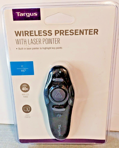 TARGUS WIRELESS PRESENTER (with Laser Pointer) 40 Ft Wireless Range AMP16US