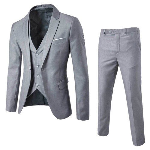 UK Men Suit Slim Fit One Button Blazer Vest Jacket with Pants Sets Wedding Party - 第 30/146 張圖片