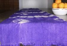 Purple Tie Dye Mudcloth Table Runner /Purple Table Cloth/ Mud Cloth Table Decor