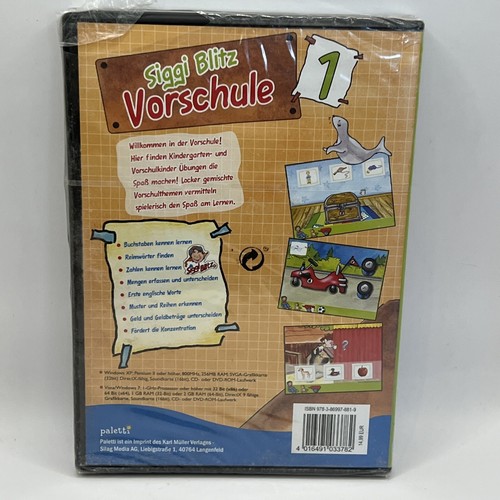 Siggi Blitz Vorschule 1 Software Schule PC CD-ROM New Unopened - Picture 2 of 4