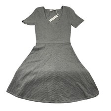 Trina Turk Laila Fit n Flare Sweater Dress Grey Size Small $298 NWT Sold out