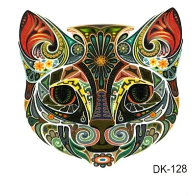 JUSTFOX Temporary Tattoos Cat Cat La Catrina Design Temporary Body Art Adhesive Tattoo