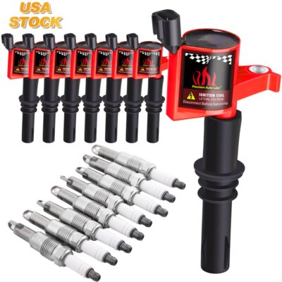Ignition Coil Pack & SP507 Spark Plugs For Ford Lincoln Mercury V8 ...
