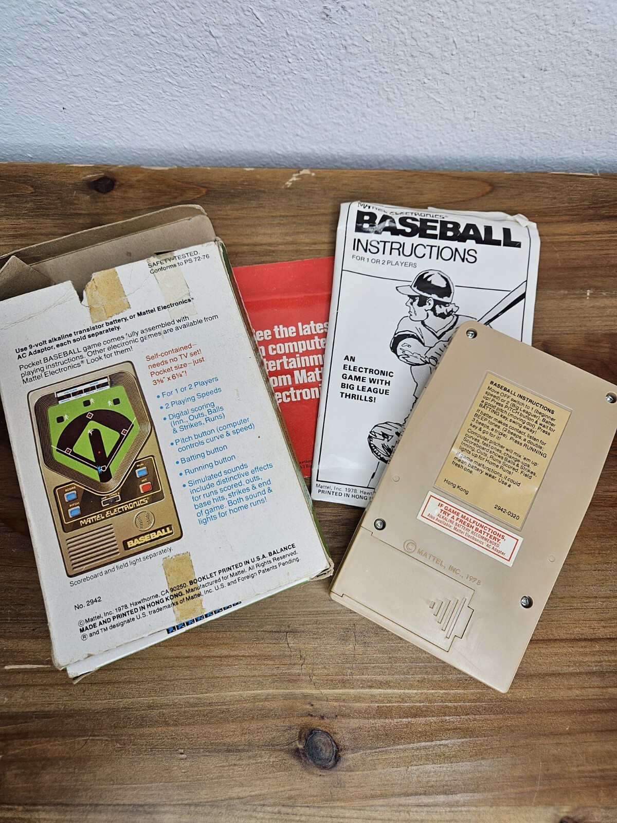 Vintage 1978 Mattel Electronic Handheld Baseball Game, Pristine w Box Works! eBay