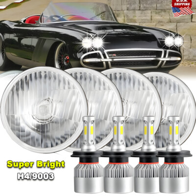 5.75'' 5-3/4 inch LED Headlights Hi/Lo Beam 6000K For Chevy Corvette 62-82 4x DOT