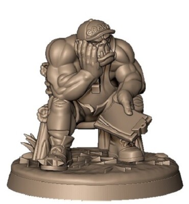 Orc Coach Tabletop Football Miniature  3D Printed